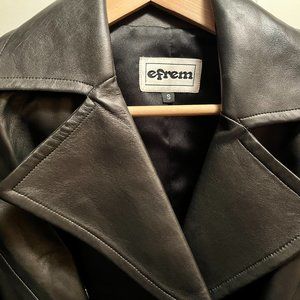 Efrem Ladies Leather Trench Size Small